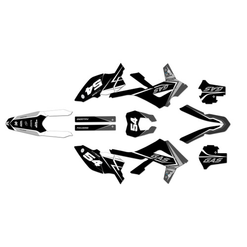 gasgas ec450 graphics kit 2012-2017 inferno series white