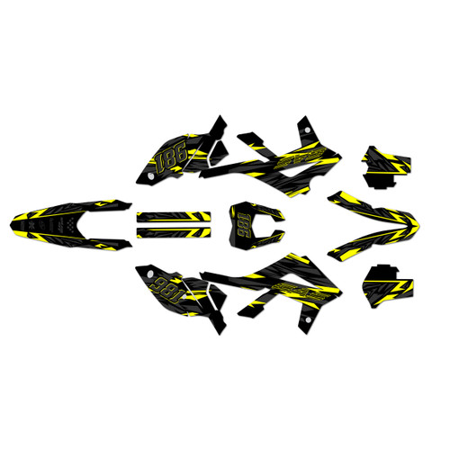 gasgas ec250f graphics kit 2012-2017 twitch series yellow