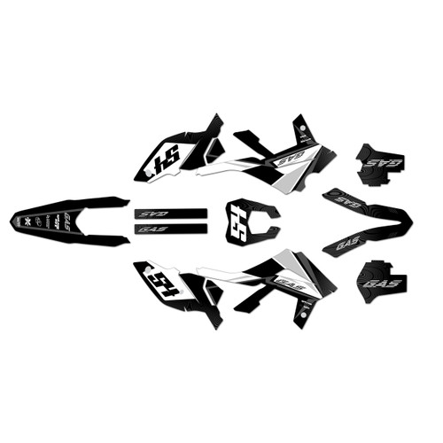 gasgas ec450 graphics kit 2012-2017 swirl series white