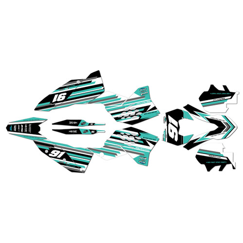 ktm 250excf graphics kit 2008-2011 coil series teal