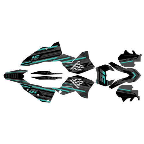 250EXC-F 450EXC-F & 530EXC graphics kit 2008-2011 coil series teal-shift