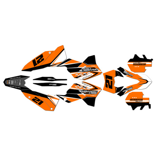 ktm 250excf graphics kit 2008-2011 og series orange
