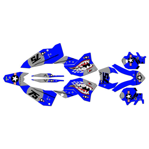 ktm 250excf graphics kit 2008-2011 predator series blue