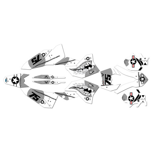 ktm 250excf graphics kit 2008-2011 predator series white