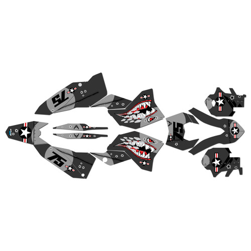 ktm 250excf graphics kit 2008-2011 predator series smoke