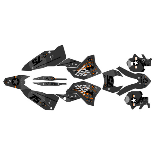 250EXC-F 450EXC-F & 530EXC graphics kit 2008-2011 predator series orange-shift