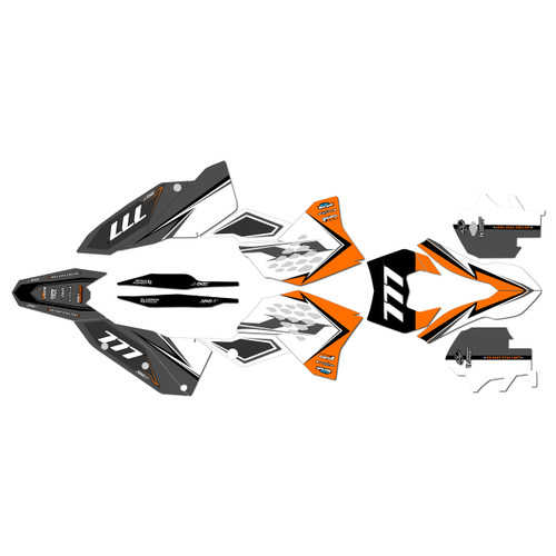 ktm 250excf graphics kit 2008-2011 razor series orange