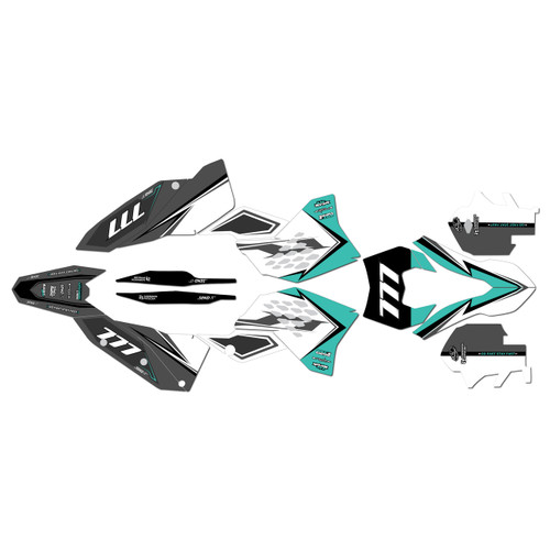ktm 250excf graphics kit 2008-2011 razor series teal