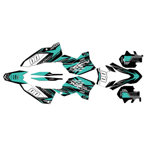 ktm 250excf graphics kit 2008-2011 rugged series teal