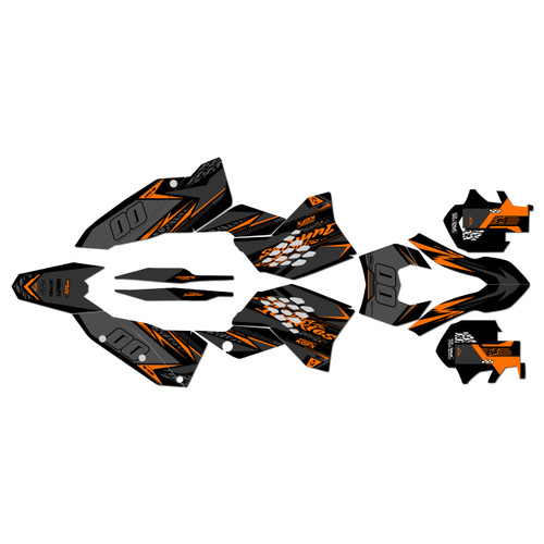 250EXC-F 450EXC-F & 530EXC graphics kit 2008-2011 rugged series orange-shift