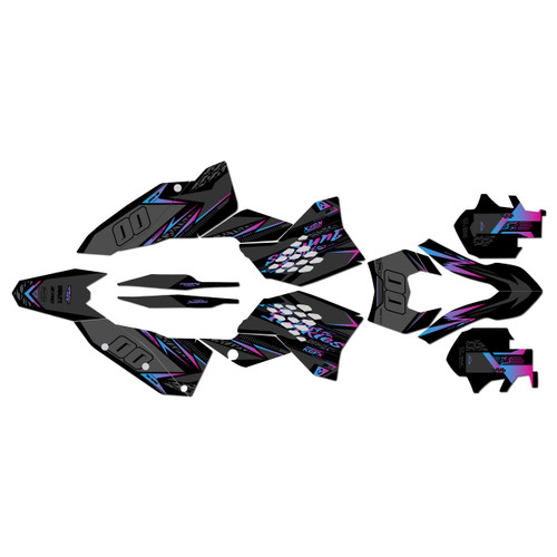 ktm 250excf graphics kit 2008-2011 rugged series magenta-shift
