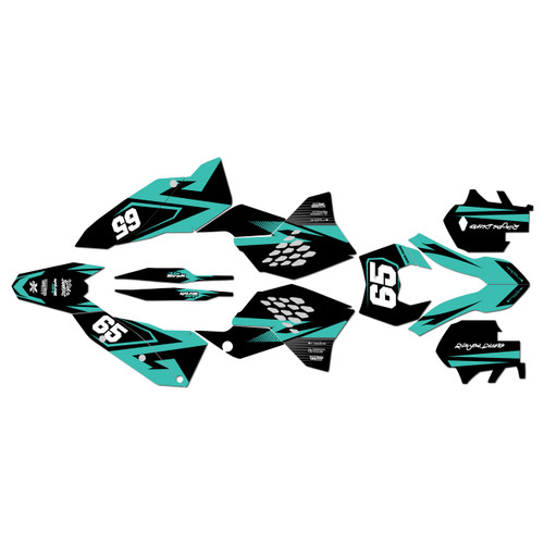 ktm 250excf graphics kit 2008-2011 speed series teal