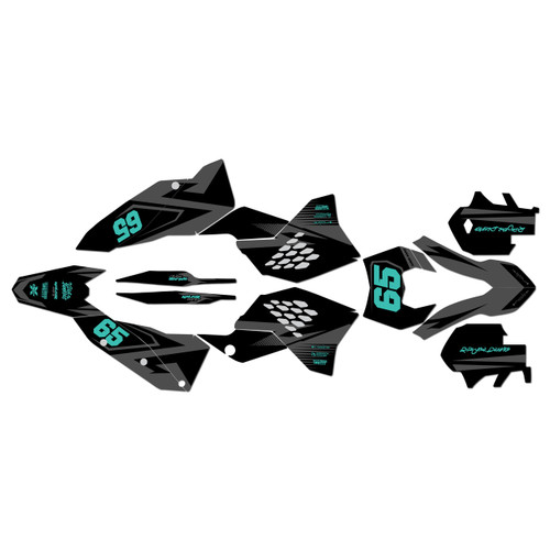 ktm 250excf graphics kit 2008-2011 speed series teal-shift