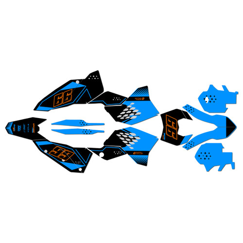 250EXC-F 450EXC-F & 530EXC graphics kit 2008-2011 splinter series cyan