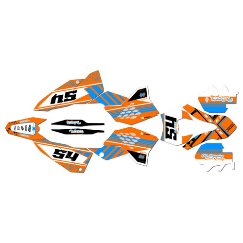 ktm 250excf graphics kit 2008-2011 split series orange
