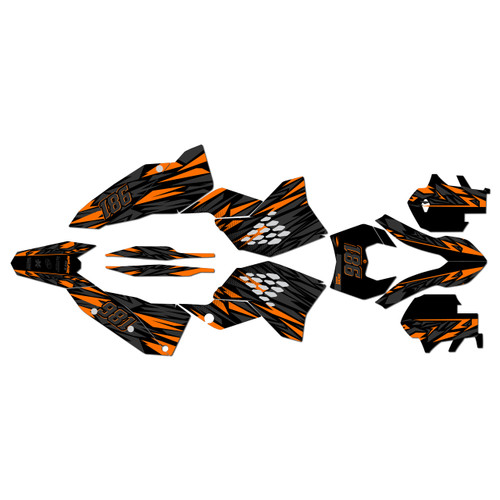 250EXC-F 450EXC-F & 530EXC graphics kit 2008-2011 twitch series orange