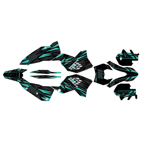 250EXC-F 450EXC-F & 530EXC graphics kit 2008-2011 twitch series teal