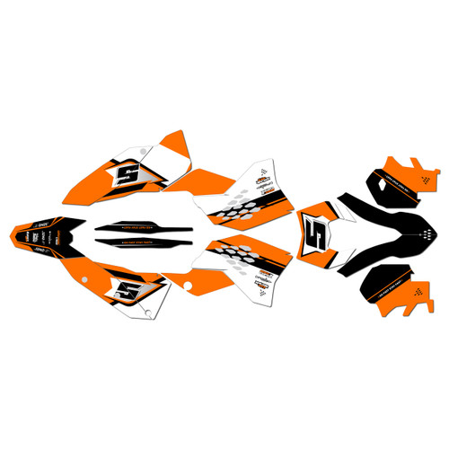 ktm 250excf graphics kit 2008-2011 venom series orange