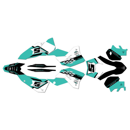 ktm 250excf graphics kit 2008-2011 venom series teal