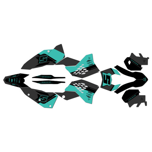 250EXC-F 450EXC-F & 530EXC graphics kit 2008-2011 venom series teal-shift
