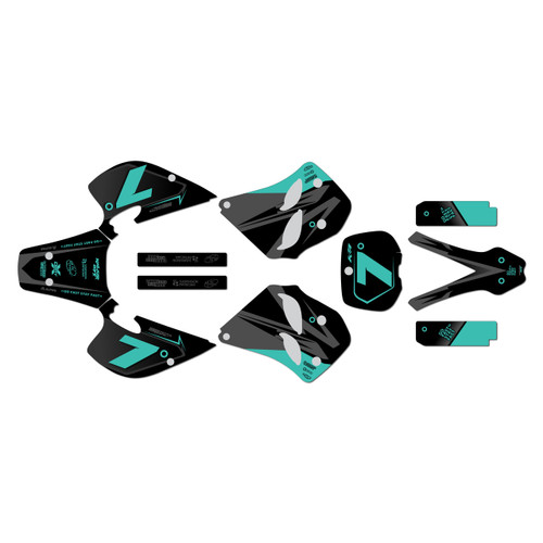 ktm 125sx graphics kit 1993-1997 bolt series teal-shift