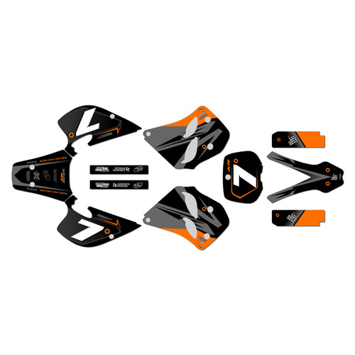 ktm 250exc graphics kit 1993-1997 bolt series orange
