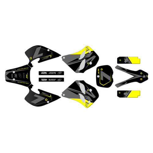 ktm 250sx graphics kit 1993-1997 bolt series yellow