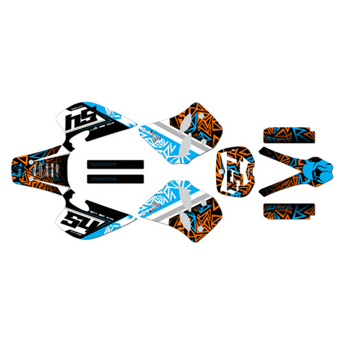 ktm 125exc graphics kit 1993-1997 cyrus series cyan