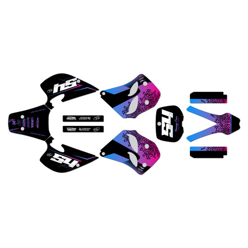 ktm 125exc graphics kit 1993-1997 fatality series magenta