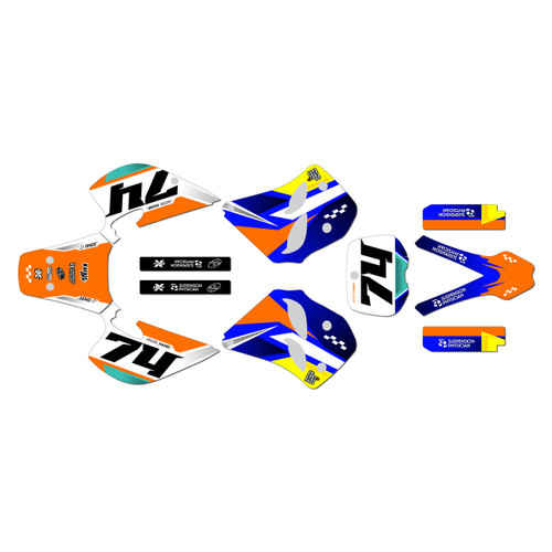 ktm 300exc graphics kit 1993-1997 prestige series orange