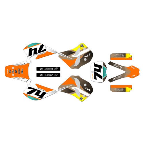 ktm 125sx graphics kit 1993-1997 prestige series tan