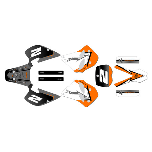 ktm 125exc graphics kit 1993-1997 razor series orange