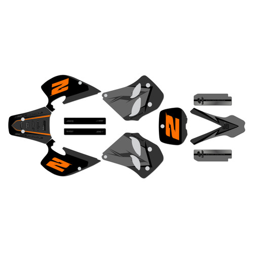 ktm 125exc graphics kit 1993-1997 razor series orange-shift