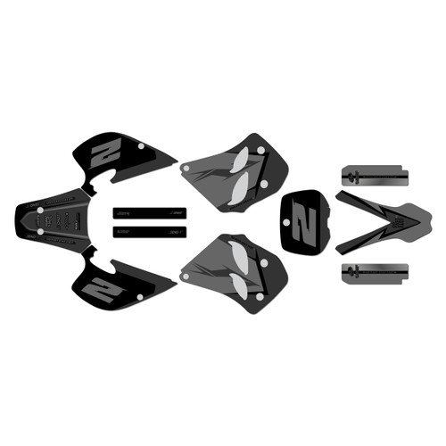 ktm 250sx graphics kit 1993-1997 razor series smoke