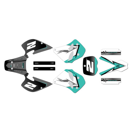 ktm 300exc graphics kit 1993-1997 razor series teal