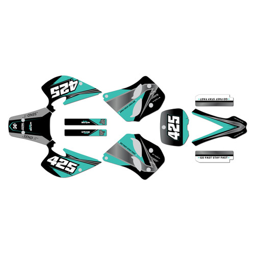 ktm 250exc graphics kit 1993-1997 screech series teal