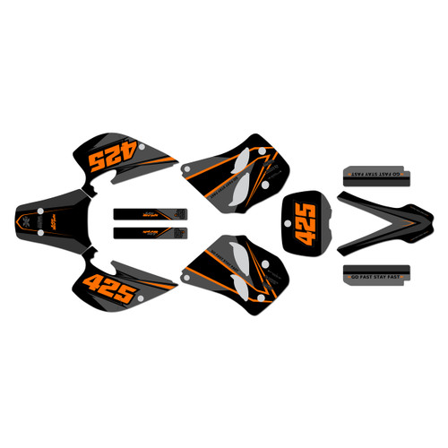 ktm 250exc graphics kit 1993-1997 screech series orange-shift