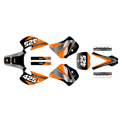 ktm 125exc graphics kit 1993-1997 screech series orange