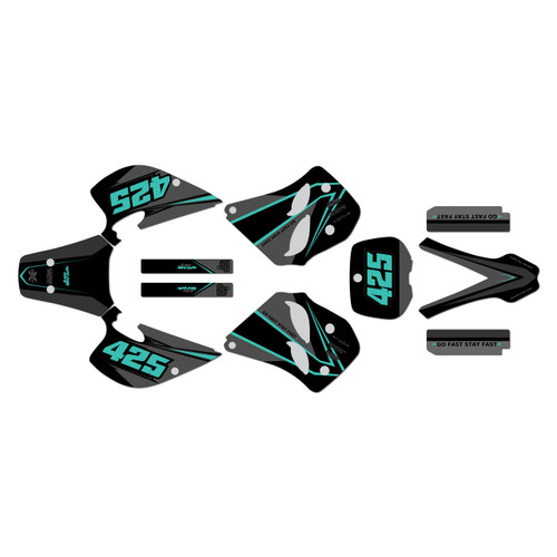 ktm 125sx graphics kit 1993-1997 screech series teal-shift