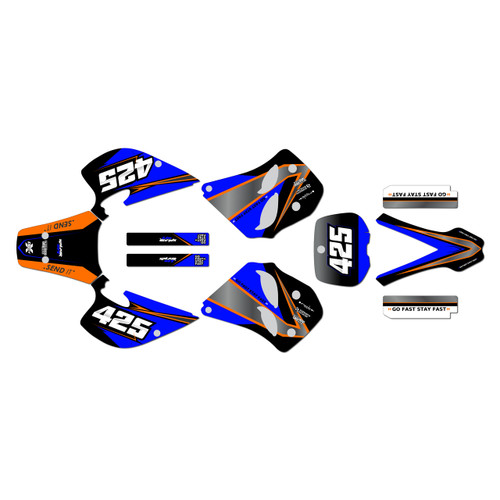 ktm 300exc graphics kit 1993-1997 screech series blue