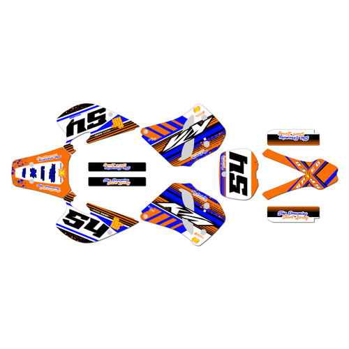 ktm 250exc graphics kit 1993-1997 split series orange