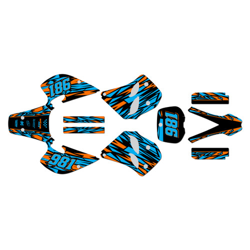 KTM 125EXC 250EXC 300EXC 360EXC graphics kit 1993-1997 twitch series cyan