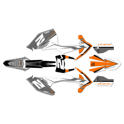 ktm 250xcw graphics kit 2017-2019 bold series orange