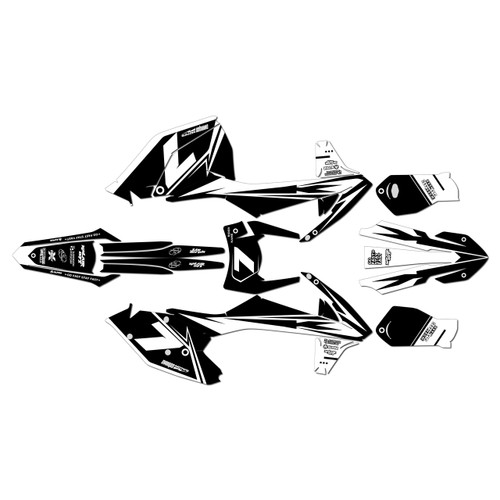 ktm 150xcw graphics kit 2017-2019 bolt series white