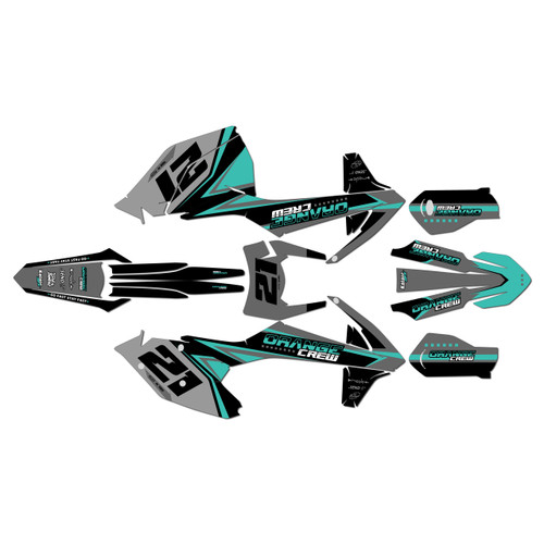 ktm 300xcw graphics kit 2017-2019 crew series teal