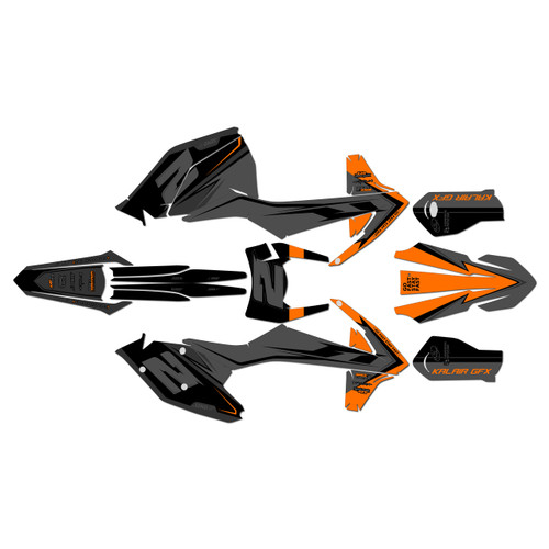 ktm 350excf graphics kit 2017-2019 bold series orange-shift