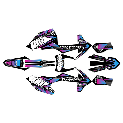 ktm 300xcw graphics kit 2017-2019 rugged series magenta