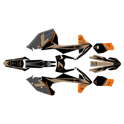 ktm 350excf graphics kit 2017-2019 bolt series tan