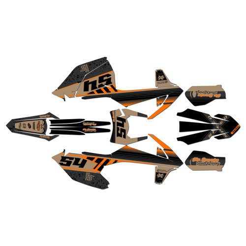 ktm 125xcw graphics kit 2017-2019 split series tan