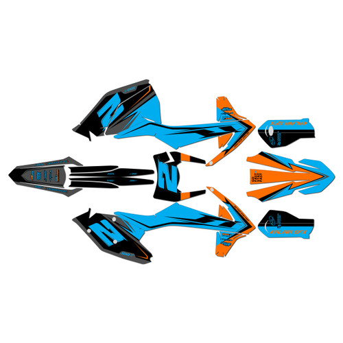ktm 450excf graphics kit 2017-2019 bold series orange-cyan